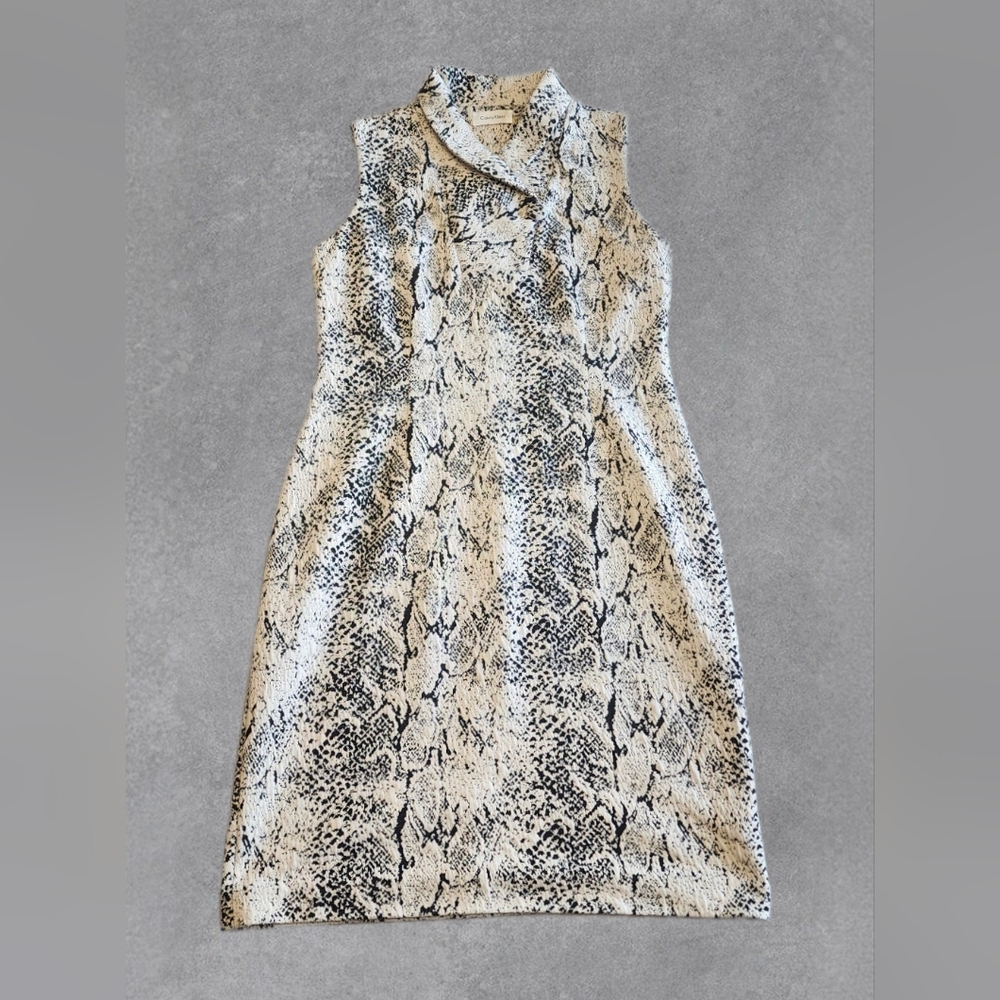 Calvin Klein snakeskin knee length sleeveless dress Size 10